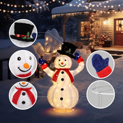 VINGLI 4/6 FT Lighted Christmas Snowman with LED Lights Ground Stakes for Outdoor Holiday Indoor Decor