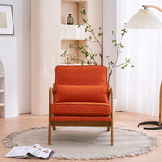 VINGLI Modern Accent Chair with Rubber Wood Frame and Lumbar Pillow