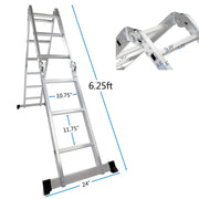 LUISLADDERS Folding Telescoping Ladder Aluminium Multi-Purpose 7 in 1 Heavy Duty Combination
