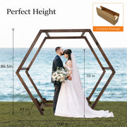 VINGLI 7/7.2FT Wooden Wedding Arbor Wedding Ceremony Backdrop Arch