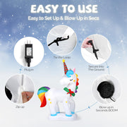 VINGLI 6.5ft Tall Christmas Unicorn Inflatable for Indoor Outdoor Garden Decor