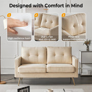 VINGLI LS103 56" Loveseat Sofa with Metal Legs Modern Upholstered Couch