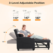 VINGLI 3-in-1 Convertible Sleeper Chair with Adjustable Foot