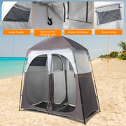 VINGLI 7.5 FT 2 Room Camping Shower Tent with Carrying Bag