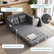 VINGLI LS104 80" Fabric Loveseat Sleeper Sofa with Storage Pocket