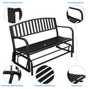 VINGLI 50 Inch Outdoor Glider Bench Patio Glider Bench