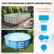 VINGLI 16 FT Solar Pool Cover Reel Set with Adjustable Height Aluminum for Aboveground & Inground Swimming Pools