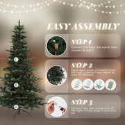 VINGLI 6/7.5 ft Pre-Lit Aspen Artificial Christmas Tree with LED Lights for Indoor Outdoor Holiday Decor