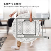 VINGLI 32" Portable Folding Table Plastic Card Table Round