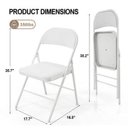 VINGLI 350 lbs PU Leather Folding Chair with Padded Seats & Back