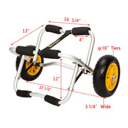 VINGLI Kayak Cart Dolly Wheels Trolley with NO-Flat Airless Tires Wheels and 2 Ratchet Straps
