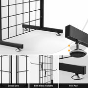 VINGLI 1/2/3 PCS Wire Grid Panel Floorstanding/Triangle/Gondola/4-Way/Wire Detachable Display Rack