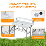 VINGLI 4FT Folding Ice Cooler Table Portable