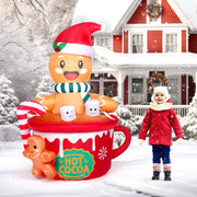 VINGLI 6ft Gingerbread Christmas Inflatable Outdoor Decoration