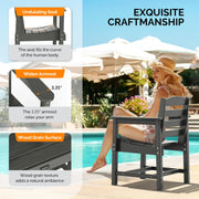VINGLI All-Weather Patio Chairs Outdoor Dining Chairs with Curved Backrest