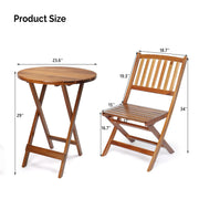 VINGLI 3Pcs Patio Bistro Set Outdoor Acacia Wood Chair and Table