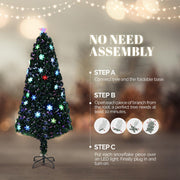 VINGLI 4/6ft Fiber Optic Artificial Christmas Pine Tree with 250 Warm White Lights for Xmas Tree Holiday Party Decorations