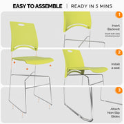 VINGLI Stacking Chairs Set 350Ibs Waiting Room Chairs