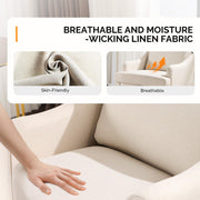 VINGLI Linen Fabric Accent Chair Modern Upholstered Armchair