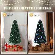 VINGLI 4/6ft Fiber Optic Artificial Christmas Pine Tree with 250 Warm White Lights for Xmas Tree Holiday Party Decorations