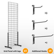VINGLI 1/2/3 PCS Wire Grid Panel Floorstanding/Triangle/Gondola/4-Way/Wire Detachable Display Rack