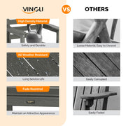 VINGLI All-Weather Patio Chairs Outdoor Dining Chairs with Curved Backrest
