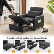 VINGLI 3-in-1 Convertible Sleeper Chair with Adjustable Foot