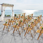 VINGLI Bamboo Chair Wooden Patio Foldable Chairs