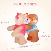 VINGLI 4 FT Valentine's Day Inflatable Kiss Couple Bear LED Blow Up Lighted Decoration Valentines Gift