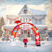 VINGLI 9ft Tall Christmas Santa Archaway Inflatable for Indoor Outdoor Garden Decor