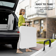 VINGLI Plastic Folding Table Portable Rectangular Table with Carrying Handle