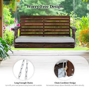 VINGLI 4FT Wooden Patio Porch Swing with Cushions 880lbs