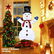 VINGLI 4/6 FT Lighted Christmas Snowman with LED Lights Ground Stakes for Outdoor Holiday Indoor Decor