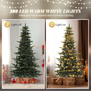 VINGLI 6/7.5 ft Pre-Lit Aspen Artificial Christmas Tree with LED Lights for Indoor Outdoor Holiday Decor