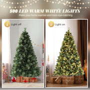 VINGLI 6ft Pre-lit Artificial Christmas Tree with LED Light Pinescones Xmas Pine Tree for Home Decoration Indoor Outdoor