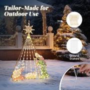 VINGLI 6FT Lighted Outdoor Nativity Scene for Christmas Family Yard Decoration