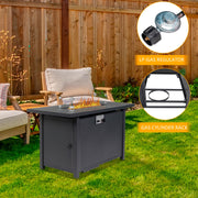 VINGLI Propane Fire Pit Table with Glass Wind Guard