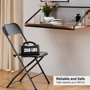 VINGLI Portable Plastic Folding Chair 350lb Stackable Seat with Steel Frame
