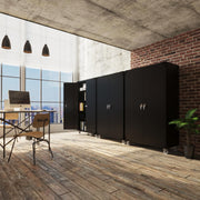 VINGLI Upgraded 72in Black Metal Storage Cabinet with Adjustable Shelves