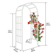 VINGLI Vinyl Garden Arbor PVC Wedding Arch White