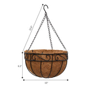 VINGLI 4 PCS Metal Round Hanging Planter Basket 10 Inch/ 12 Inch/ 14 Inch