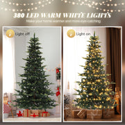 VINGLI 6/7.5 ft Pre-Lit Aspen Artificial Christmas Tree with LED Lights for Indoor Outdoor Holiday Decor