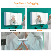 VINGLI LED Bathroom Medicine Cabinet with Mirror Lighted Dimmable Colours