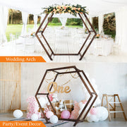 VINGLI 7/7.2FT Wooden Wedding Arbor Wedding Ceremony Backdrop Arch