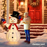 VINGLI 4/6 FT Lighted Christmas Snowman with LED Lights Ground Stakes for Outdoor Holiday Indoor Decor