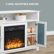 VINGLI 55in TV Stand White TV Stand Entertainment Center with Mirror Doors