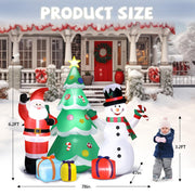 VINGLI 6/7.7/8 ft Height Inflatable LED Lighted Christmas Tree Santa Snowman Blow up Yard Decoration