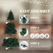 VINGLI 6ft Pre-lit Artificial Christmas Pine Tree with 250 Warm White Lights for Xmas Tree Holiday Party Decorations Green/White/Black/Pink