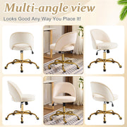 VINGLI Modern Armless Adjustable Rolling Office Chair with Wheels