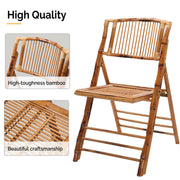 VINGLI Bamboo Folding Chair Foldable Dining Chairs Natural